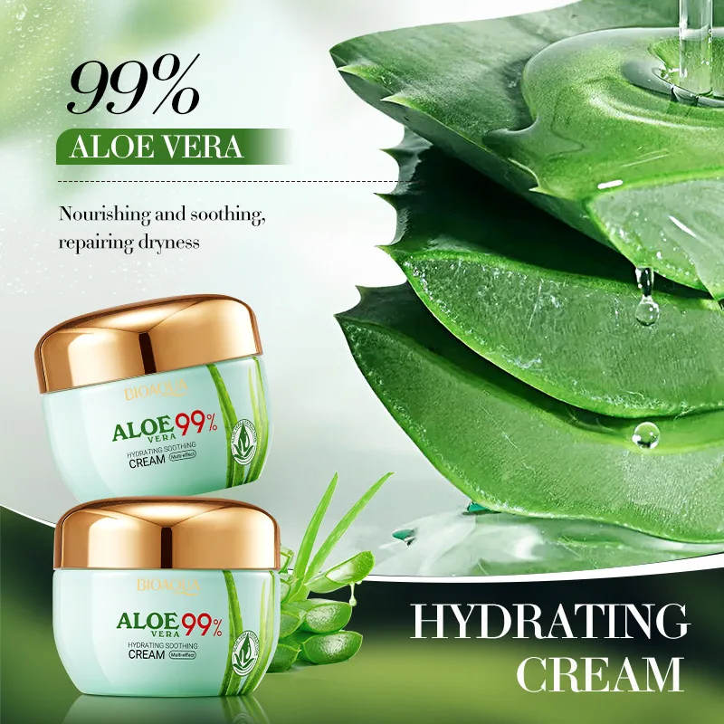OEM Private Label BIOAQUA Aloe Vera Hydrating Soothing Facial Cream Moisturizing Whitening Face Skincare Beauty Products Firming