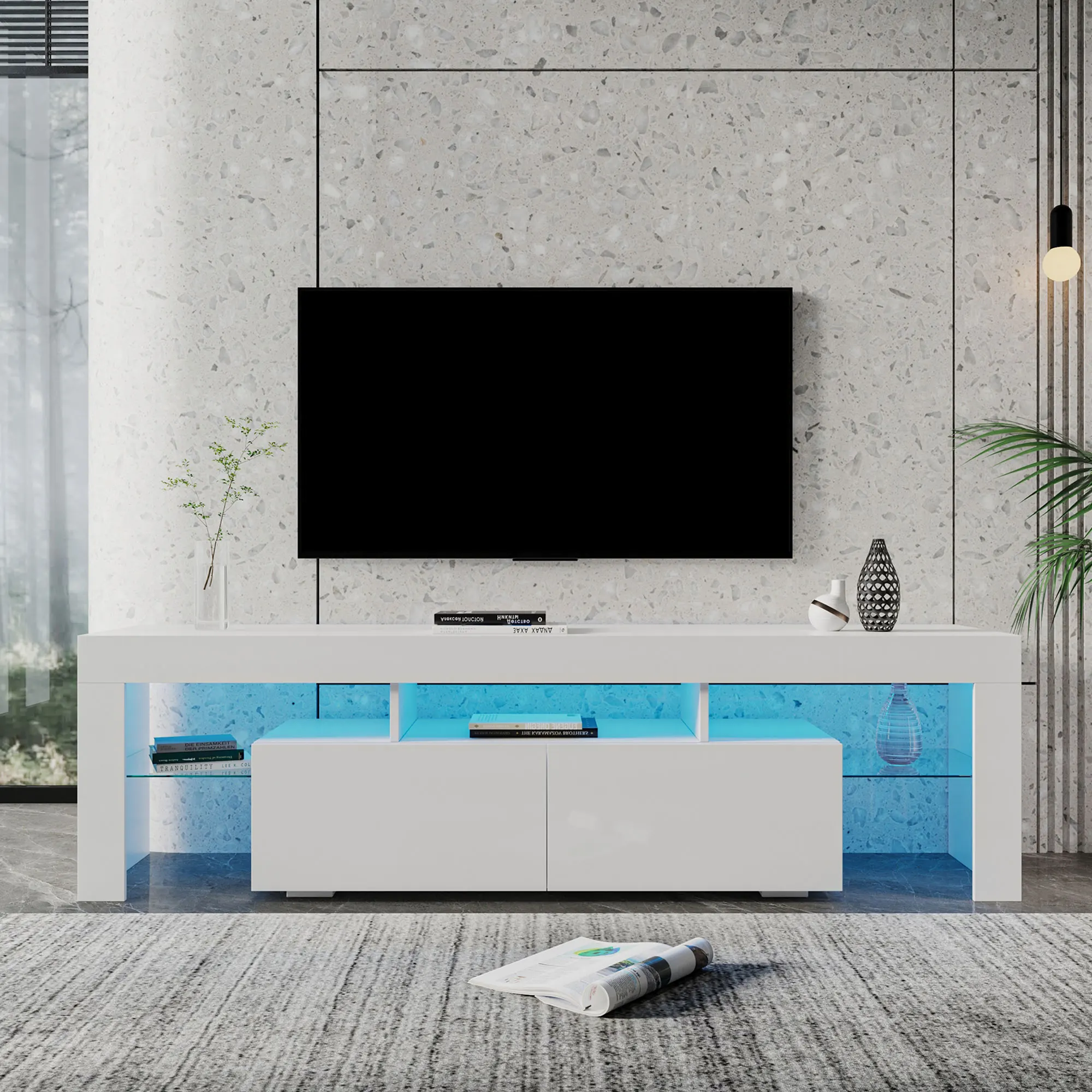 modern white tv table stand media console tv entertainment unit wooden tv cabinet living room furniture