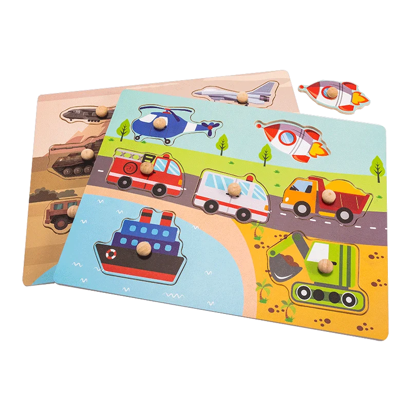 Hot Sale Educational Wooden Toy Grasp Board Jigsaw Puzzle Creative Early Educational Jigsaw for kids