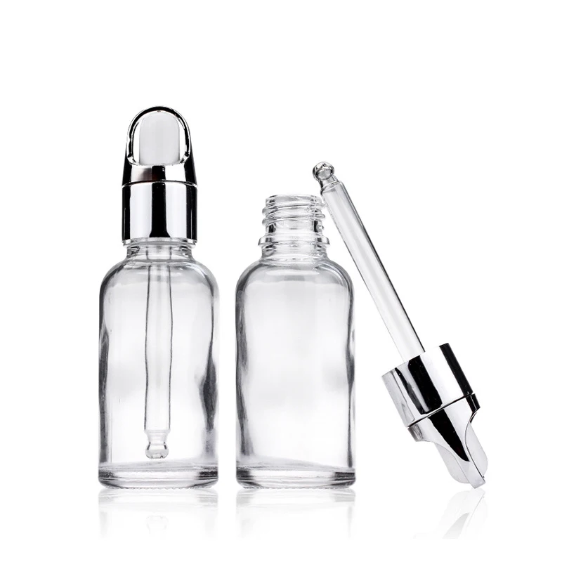 50ml White Pink Amber Gold Luxurious Glass Bottles With Dropper Pipette