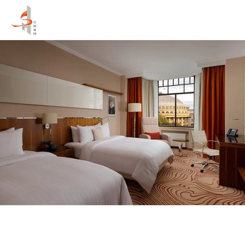 Foshan Furniture Manufacturer Wholesale Luxury Modern King Size Double Bed Hotel Guest Room Bedroom Furniture Sets