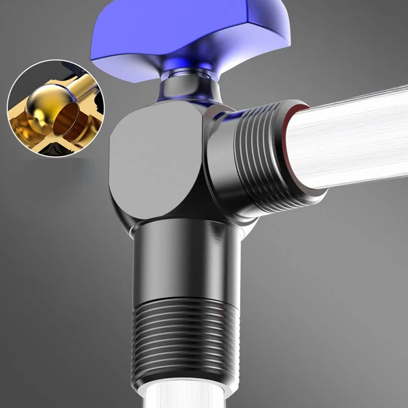 Home gas water heater special hot and cold triangle valve ball core toilet full open valve large flow Angle valve