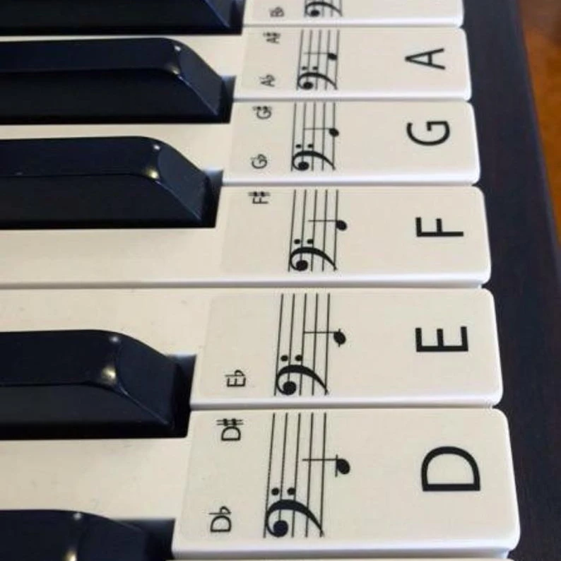 
Hot Sale Custom Logo Clear Piano keyboard notes Black Sticker 