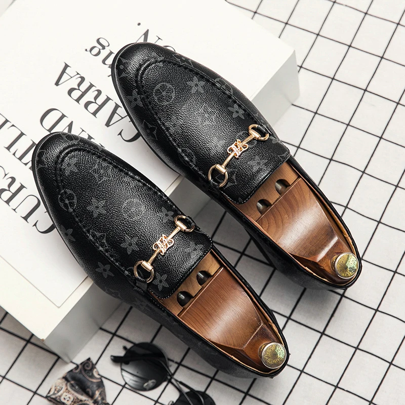 
Wholesale Gocci Prints Leather Casual Slip On Big Size Brand Designer Shoes Wedding Business Luxury Shoes Mens Dress Shoes 