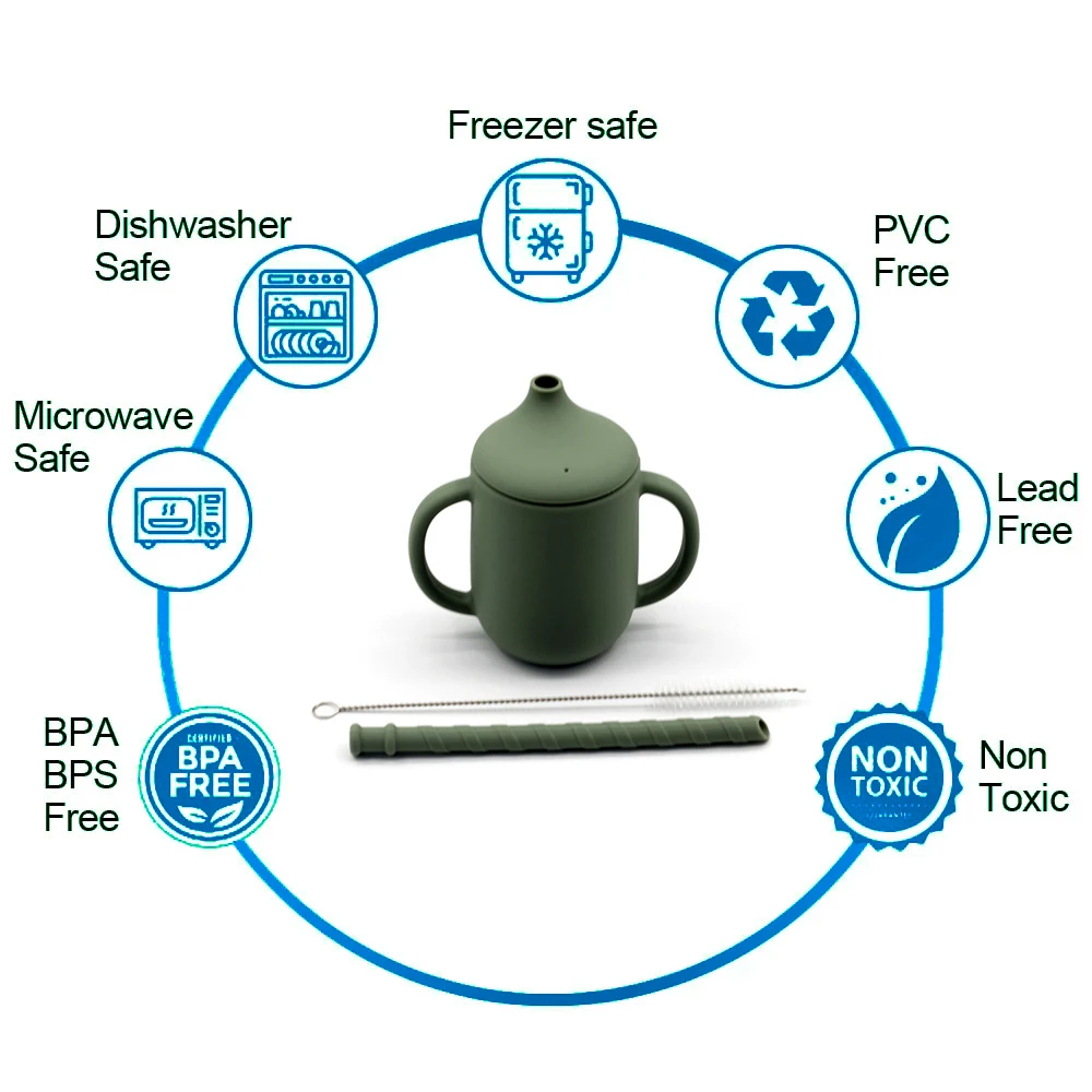 Baby Shower Gift Cartoon Mushroom Sippy Cup Sealed And Leak-Proof Straw Cup With Lid Feeding Liquid Feed Water Bottles For Girls