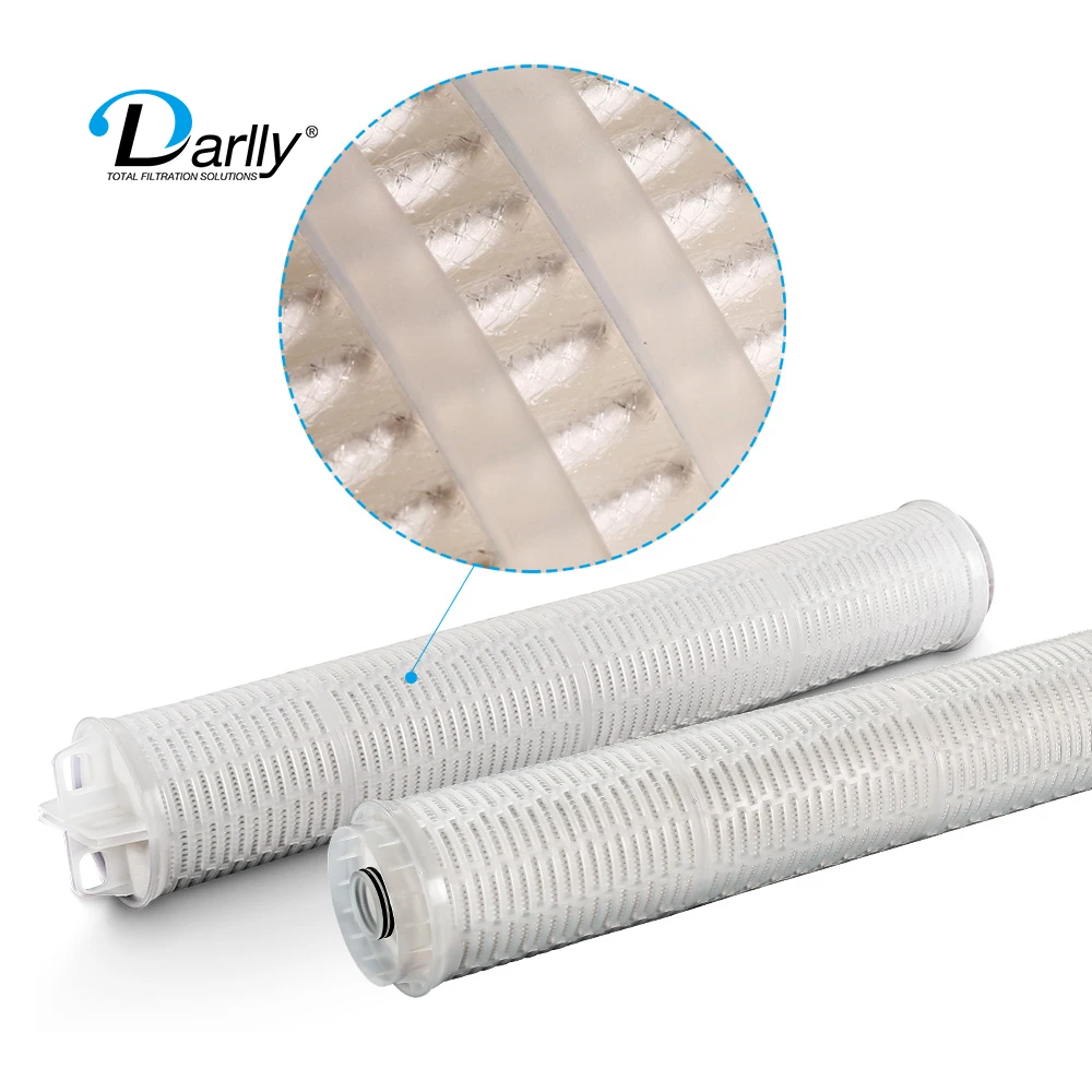 High flow industrial 40' 5/10 micron RO water filter pleated polypropylene cartridge for mining machinery water filter