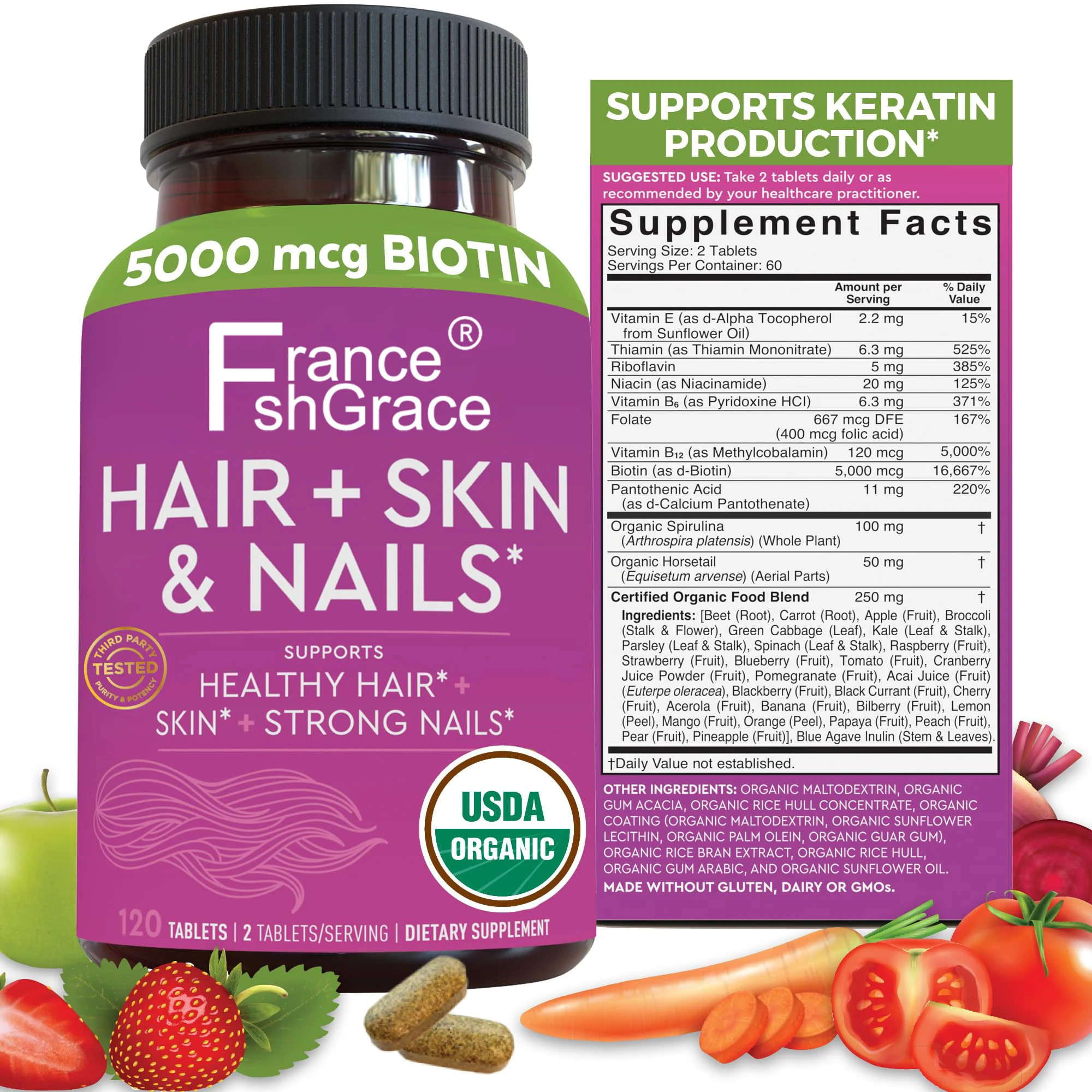 Customized Oem Biotin 5000mcg Capsules Vitamin Skin Care Firm Nails With Biotin Capsule for Hair Skin and Nails Health Support