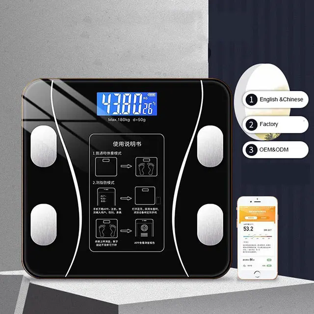 Factory price bathroom household scale BMI digital smart body fat scale