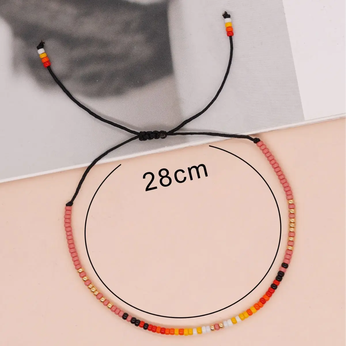 Bohemian Rainbow Color Miyuki Beaded Bracelet Handmade Adjustable Seed Beads Gold Tube Charm Bracelet For Women Couple Jewelry