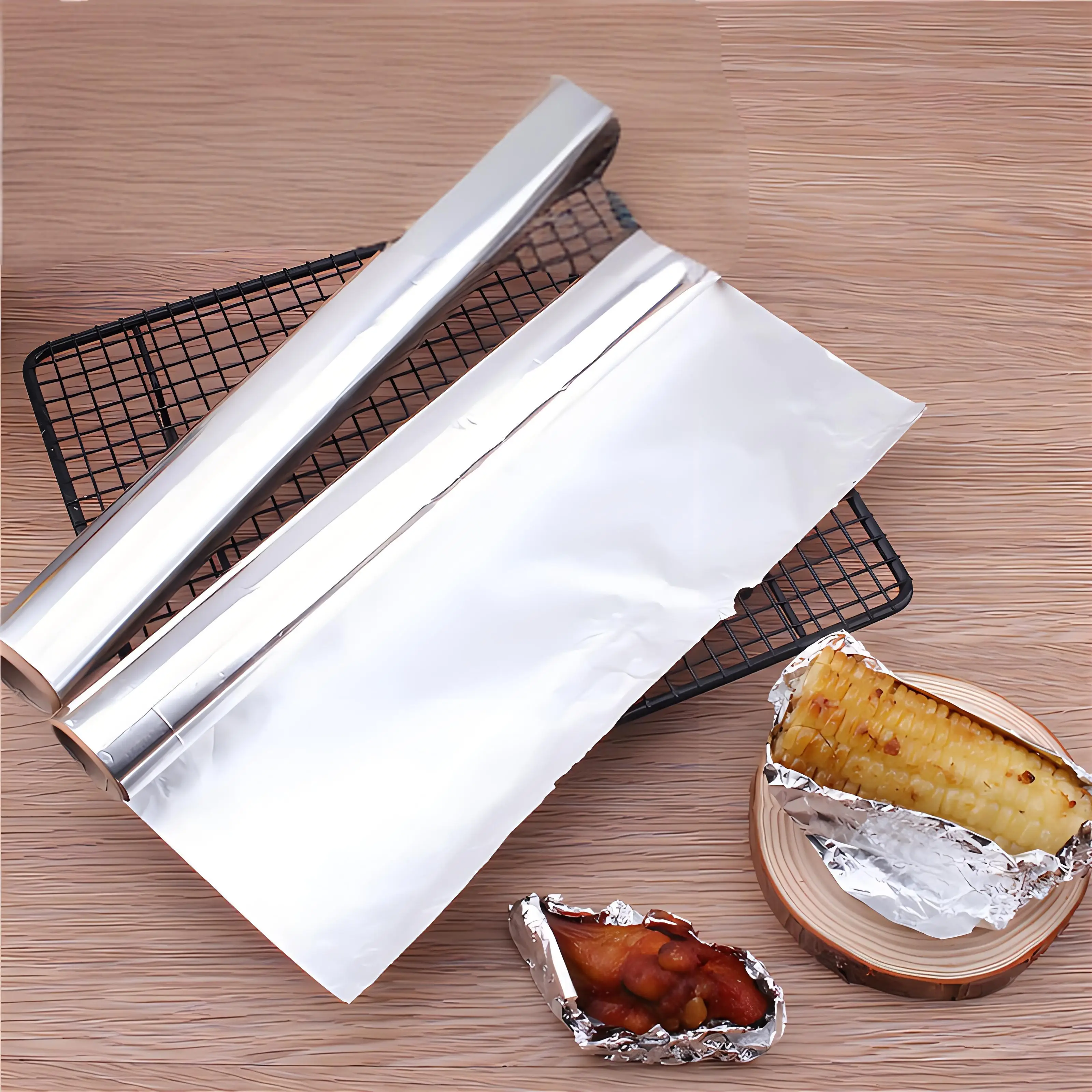 Disposable Aluminum Foil High Temperature Resistant BBQ Household Oven Tray Kitchen Baking Grilled Fish Aluminum Foil