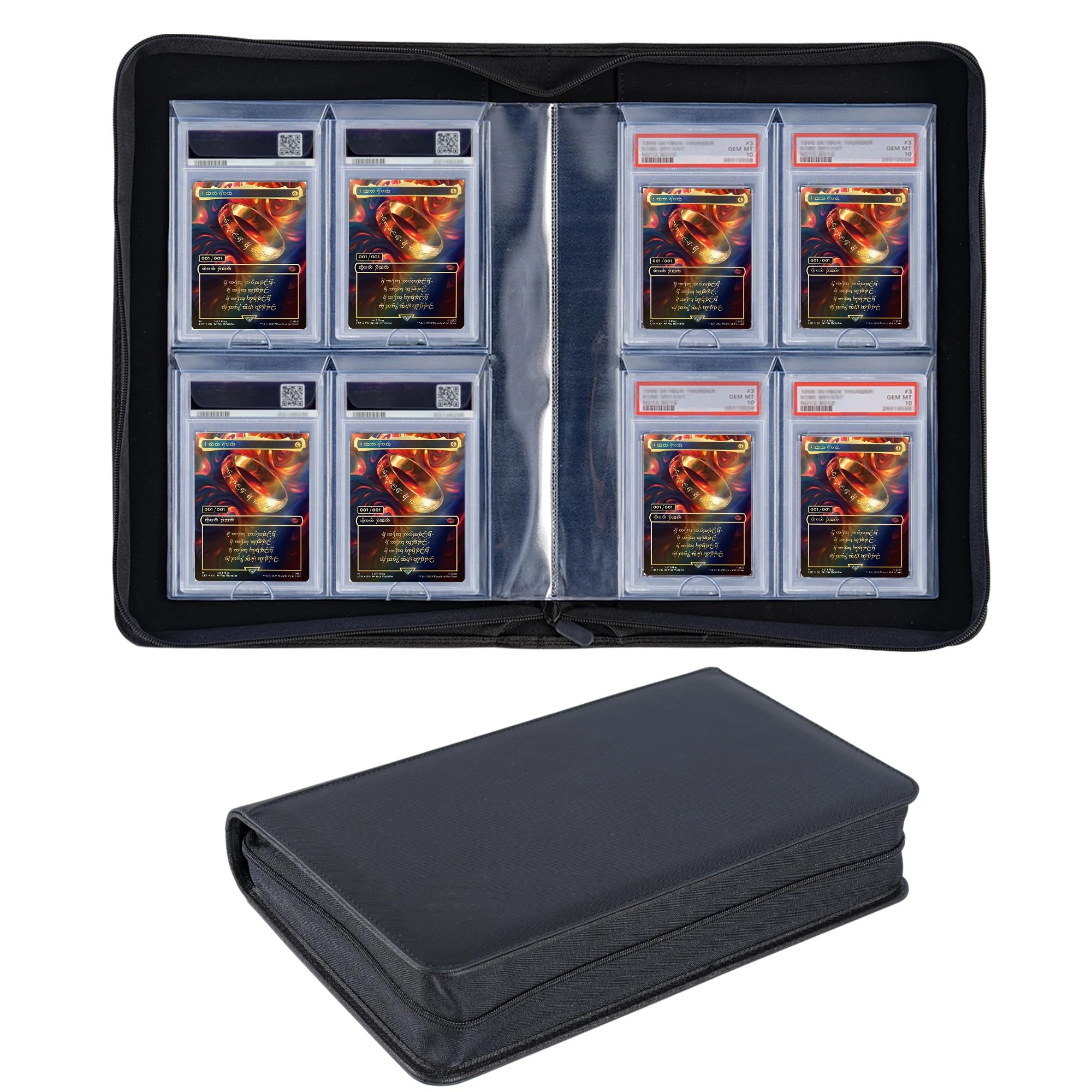 Graded Card Binder, Holds 60 Graded Cards, Premium Trading Card Binder with 4 Pocket Graded Card Sleeves