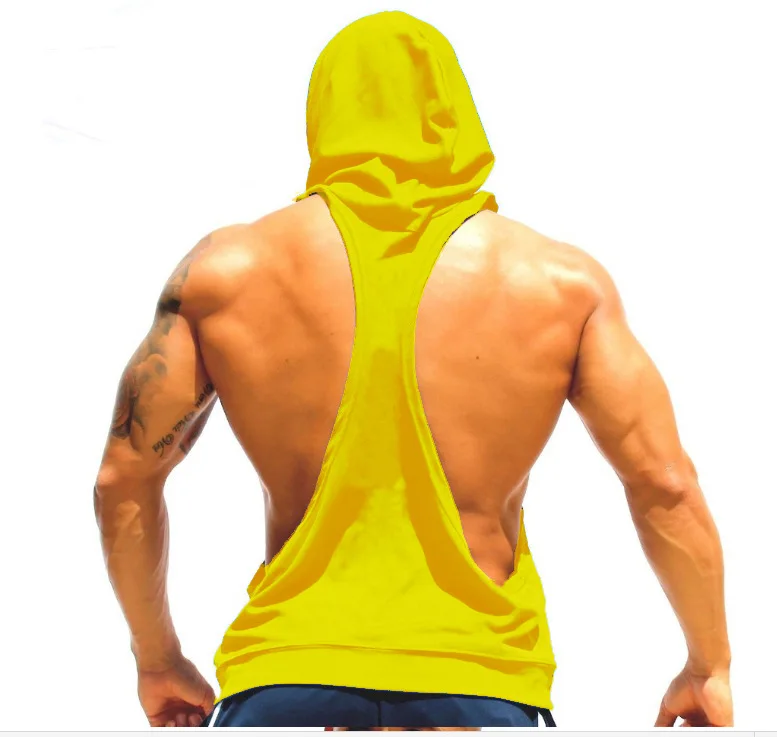 Men Workout Hooded Kangaroo Bodybuilding GYM Tank Tops