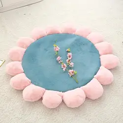 Wholesale soft plush stuffed flower play mat for baby pad plush baby play mat