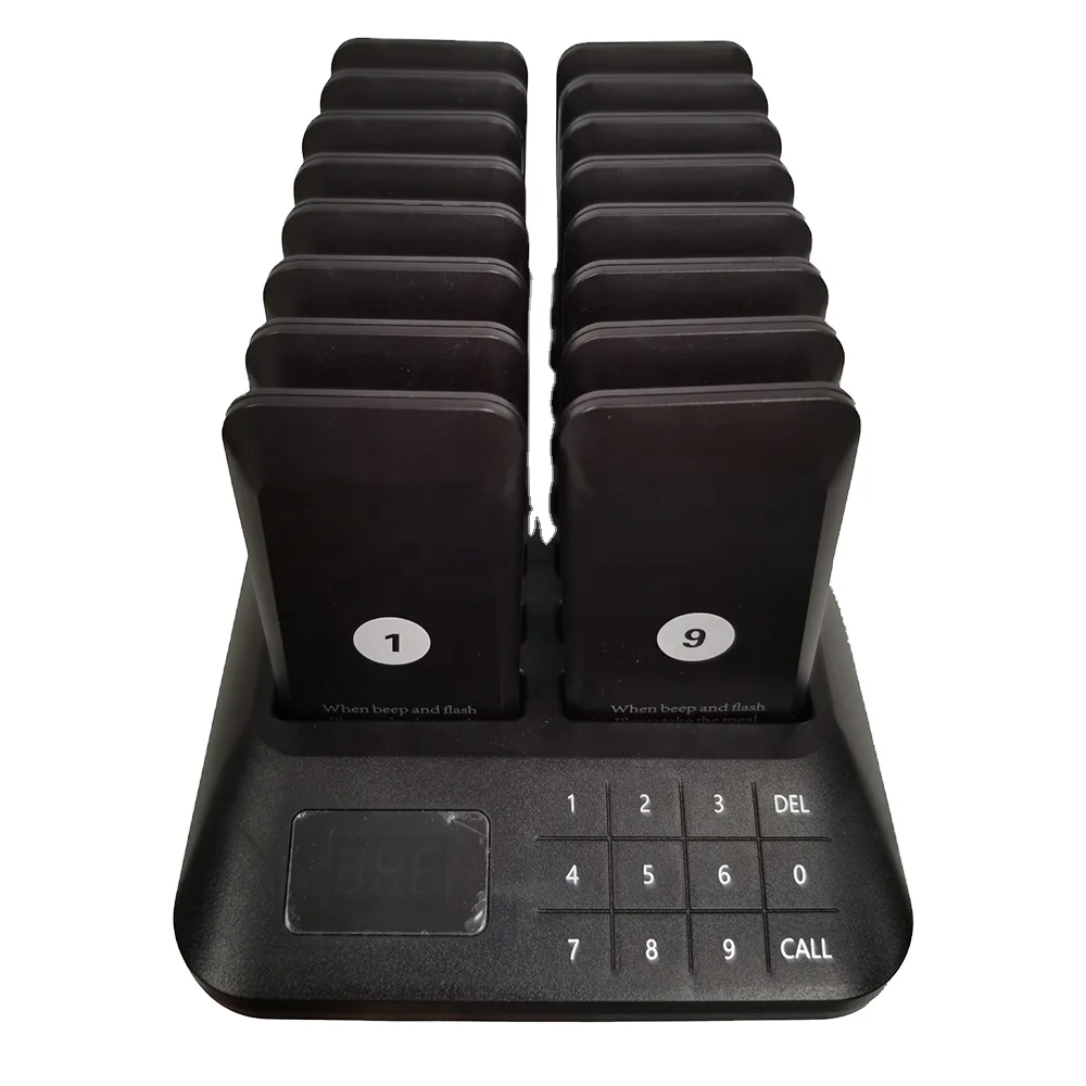 Беспроводная система кнопок вызова официанта Jiantao, пейджер-подставка, система пейджера для ресторана с 16 пейджерами