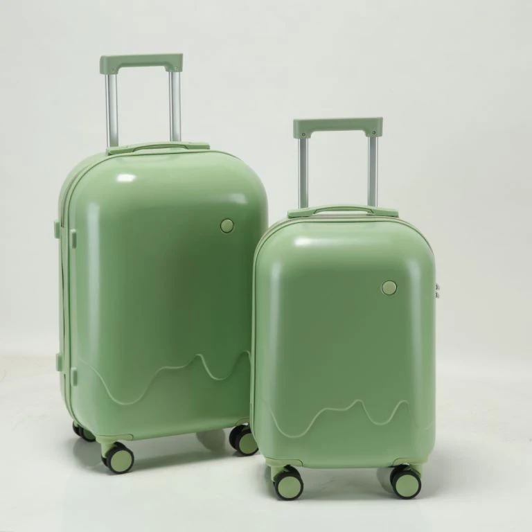 Custom Round Cabin Luggage Suitcase with Spinner Wheels ABS Lovely Oval Suitcase PC Zipper trolley travel ride on for kids