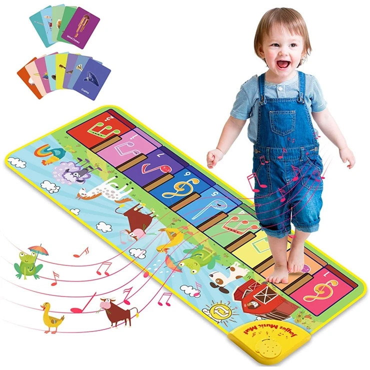 
Piano Keyboard Playmat Dance Mat Electronic Music Mat Touch Play Blanket Xmas Gifts Toys for Girls Boys Toddlers Kids 