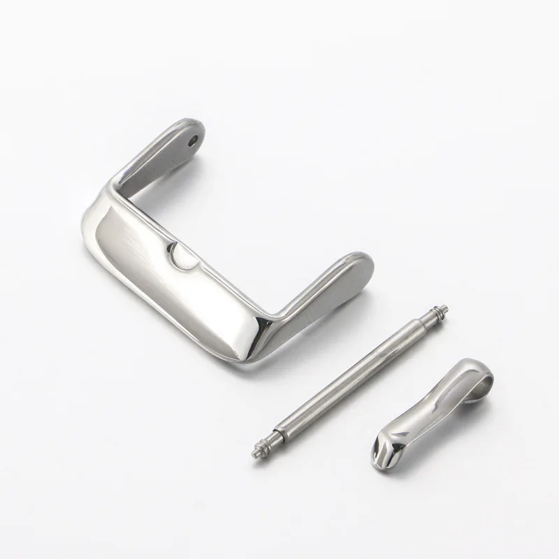 Wholesale Customized Logo 304 Stainless Steel Watch Strap Buckle Shiny Polished 20 22mm Genuine Leather Watch Band Buckle