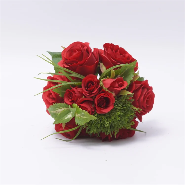 China Artificial  Peony  Flowers Bridal Bouquet 9 Heads Gerbera Silk Flower Bunch For Wedding