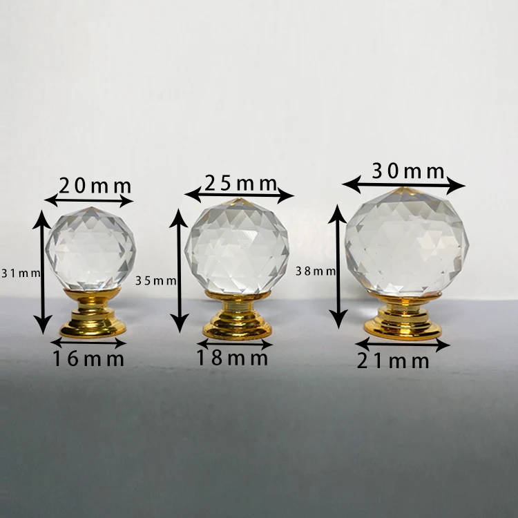
New design crystal glass round ball furniture knob handle 