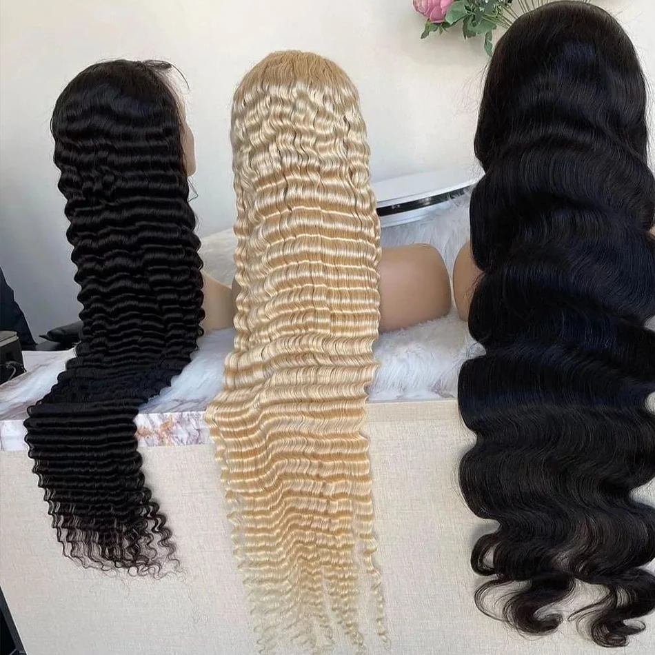 Raw Indian Cuticle Aligned Virgin Hair Extensions 360 Full Lace Human Hair Wigs Lace Front For Black Women HD Lace Frontal Wigs