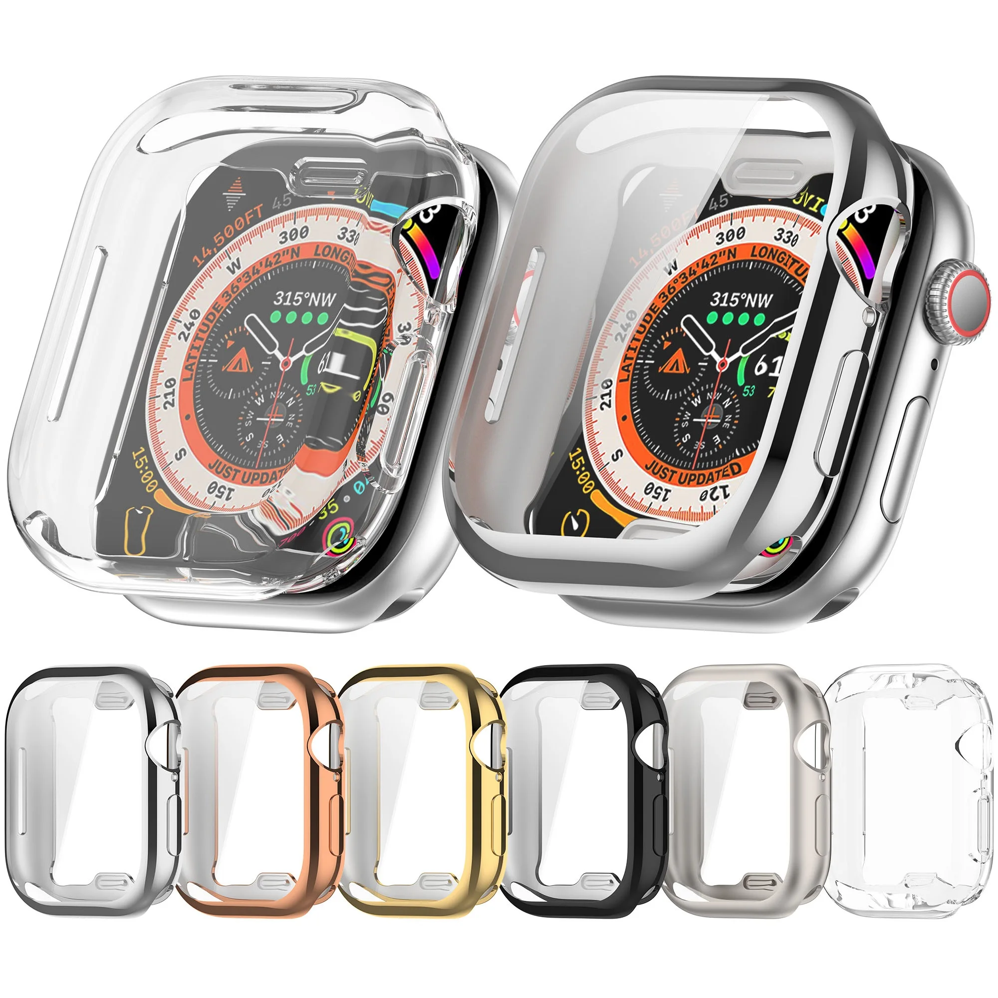 Чехол с гальваническим покрытием для Apple Watch Series 10 42 мм 46