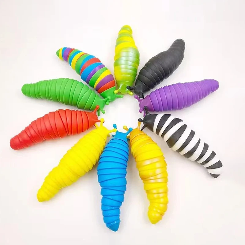 TikTok Pop Decompression Toys Slug Fidget Articulated Fun Snail Friendly Sensory Toy Fidget Slug Safe material slug toy