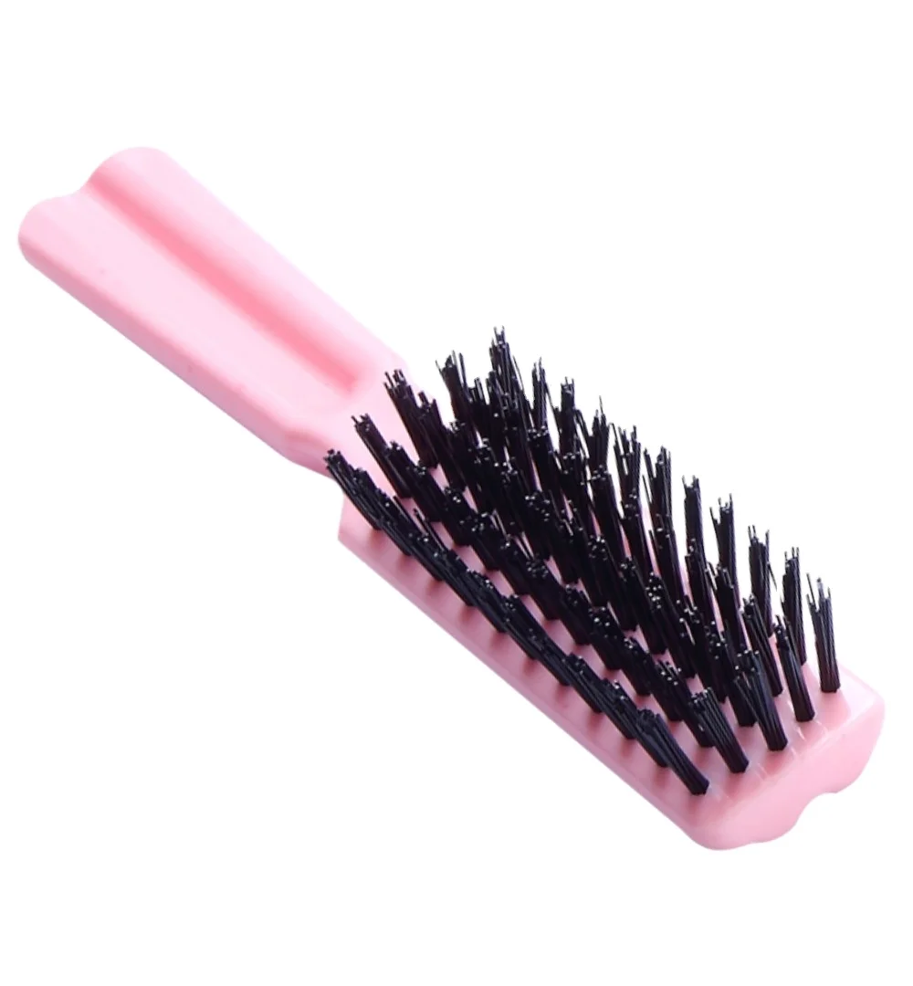 TIANBA WB 943  Hot Selling Curved Wave Brush Black 100% Boar Bristle Hair Brush On Sale