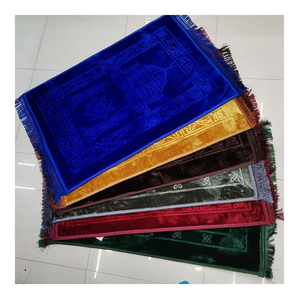 Заводская цена от поставщика для печати мусульманская горячая Распродажа качественная рельефная уточная вязаная ткань молитвенный коврик для детей и взрослых молитва