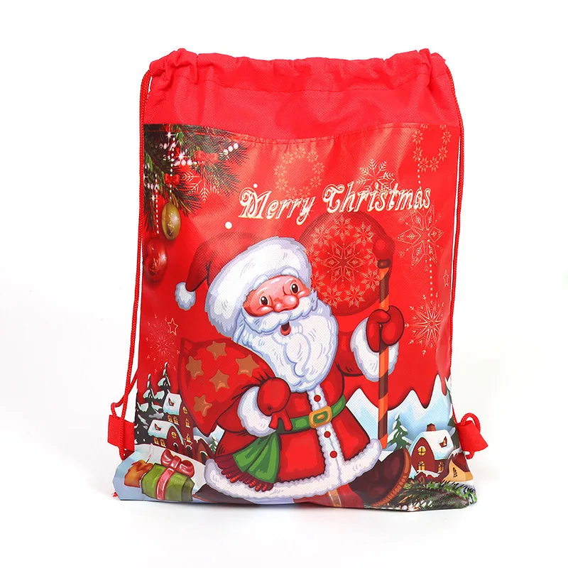 Wholesale Cheap Custom Logo Drawstring Gift Packing Travel Package Reusable drawstring non woven gift bags