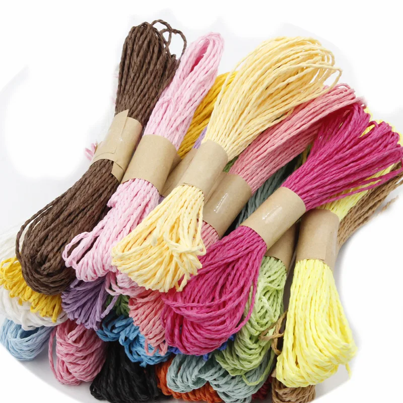 10m Colored Paper Raffia String Paper Twine Natural Environmentally Friendly Rope Paper Raffia Yarn