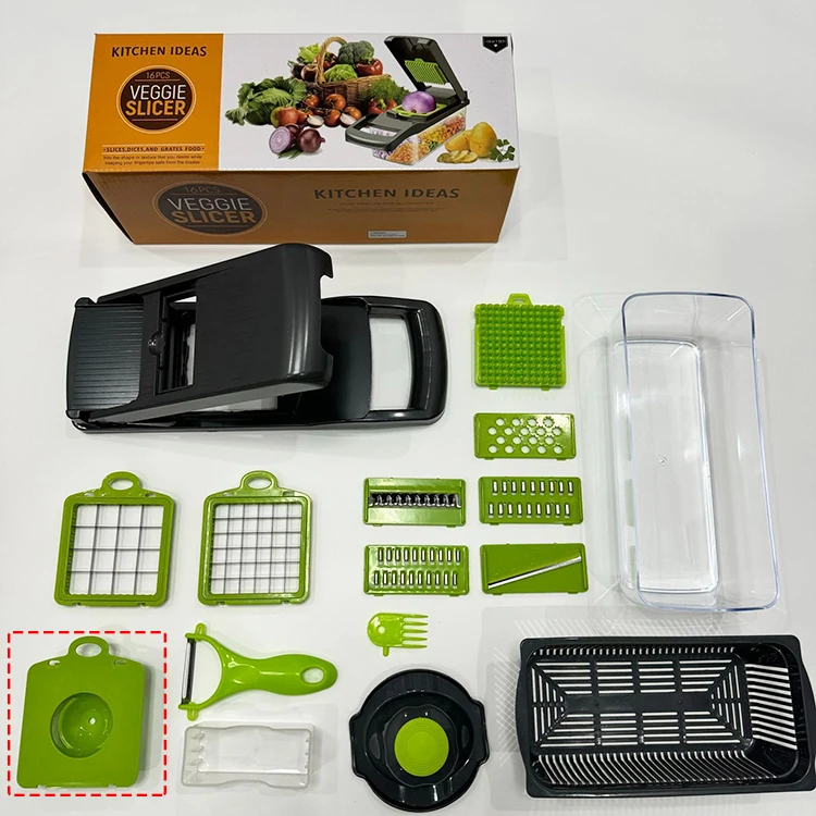Factory Price Kitchen Accessories 16 In 1 Food Cutter Veggie Onion Chopper Mandoline Slicer Multifunctional Vegetable Cutter