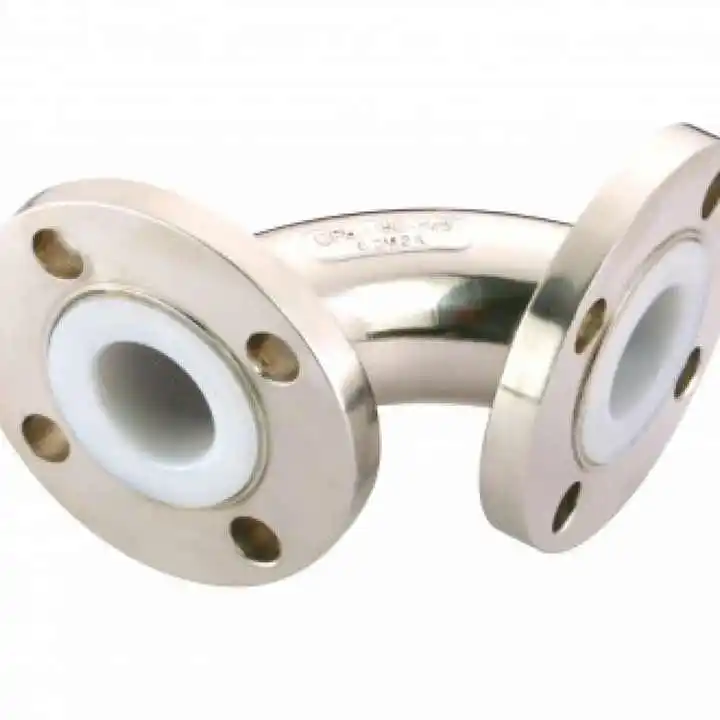 DN25-DN1200 90 Degree PTFE PFA lined elbow bend for acid alkaline corrosive fluid