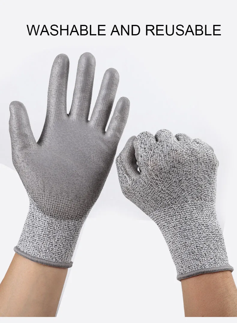 Wholesale work gloves cut resistant gloves PU coated gloves