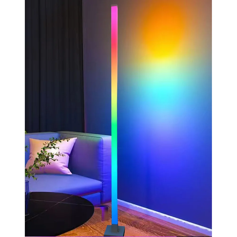 LED Color Changing Corner Floor Lamp with 24 Keys Remote Control, For Living Room Bedroom Game Room Holiday Party