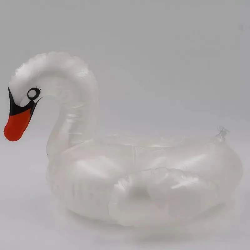 D08 Factory spot supply on behalf of the patterned white swan cup holder inflatable pool float with cooler