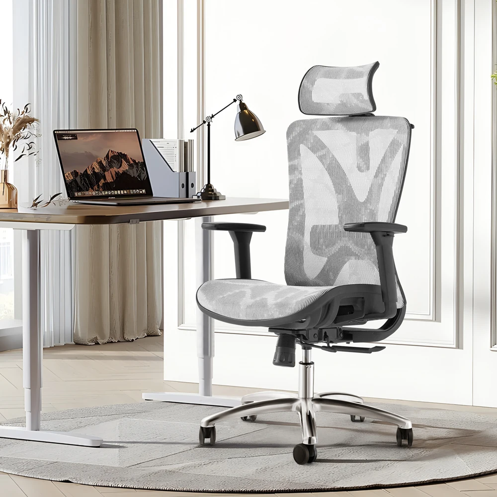 Comfortable mesh chair grey ergonomic office chair  with headrest office Factory Direct Sales