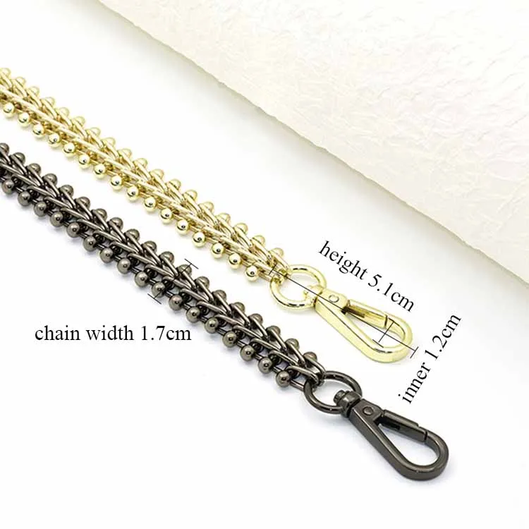 BC029 High-end Fancy Bag Chain Gold Durable Metal Chains For Handbag Handles Light Gold Bag Strap Hardware