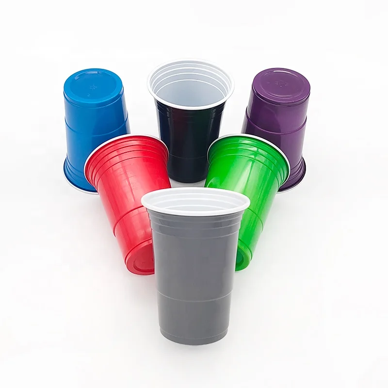 Custom 16 oz Disposable Plastic Double-color Cups Coffee Cup