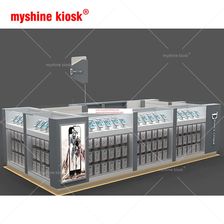 Cell phone retail store furniture new type mobile phone repair kiosk earphone display cabinet cell phone accessories kiosk