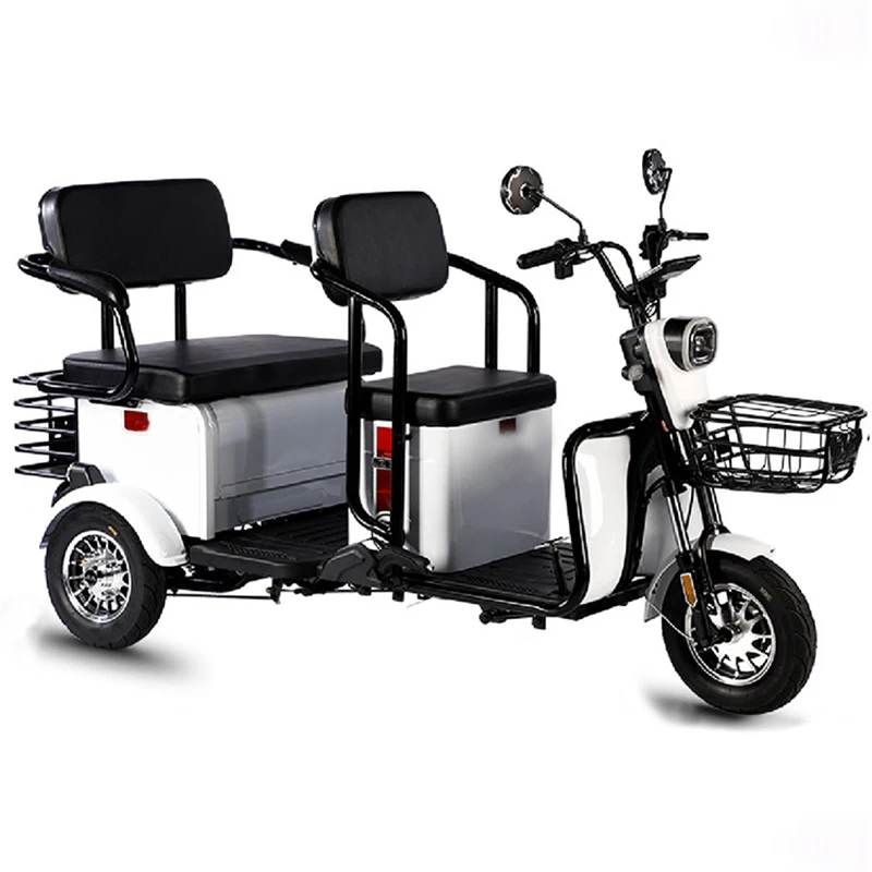 Hot Selling Cheap three wheels Two Seat motorized tricycles Bike Adult comfortable passenger cargo electric scooter tricycle