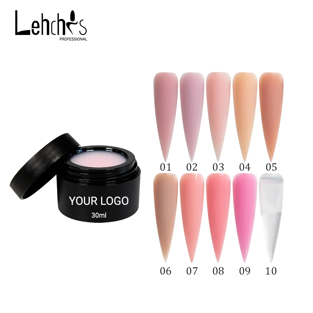 No Heat Private Label 30ml Non Sticky Biab Nail Builder Not Hot LED Clear Gel Solid Builder Extension Nail Gel Hard Jelly UV Gel