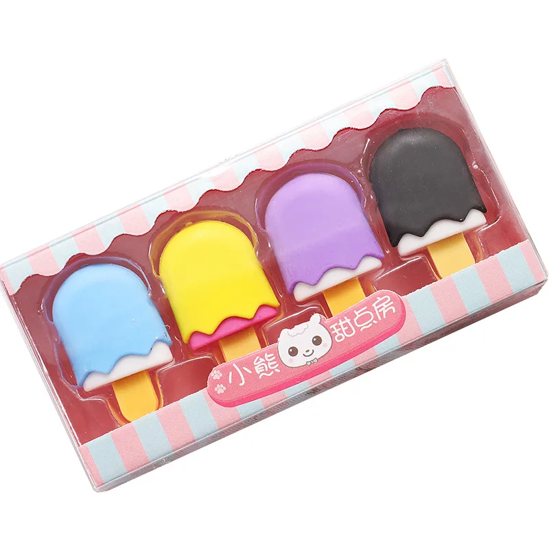 Low Price Fancy Eraser Ice Cream Cookies Shape Erasers For Kids,Kawai 3d Pencil Eraser For Gift