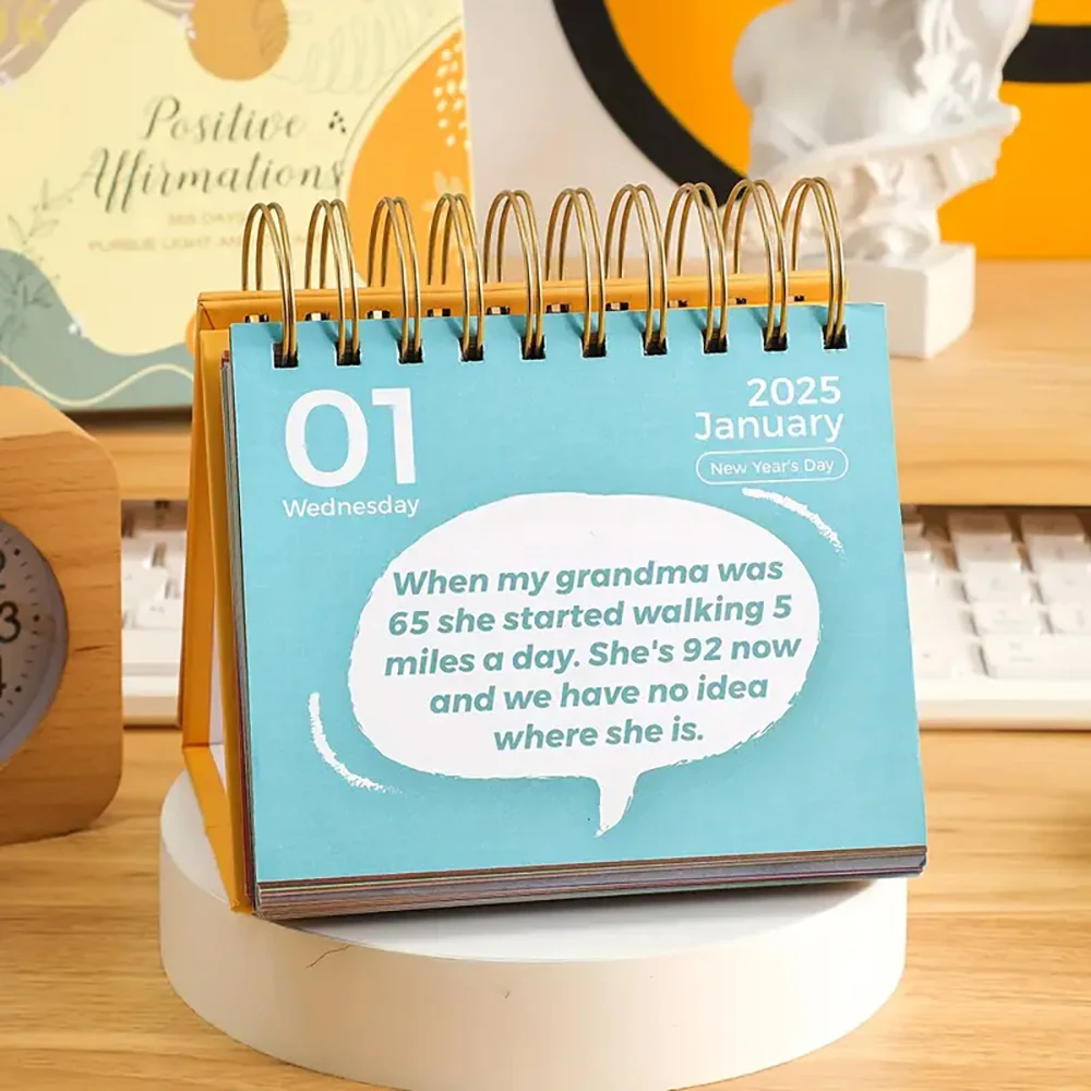 Factory Printing Wholesale Spiral Binding Paper Desktop Flip Calendar Monthly 365 Daily Office Table Calendar