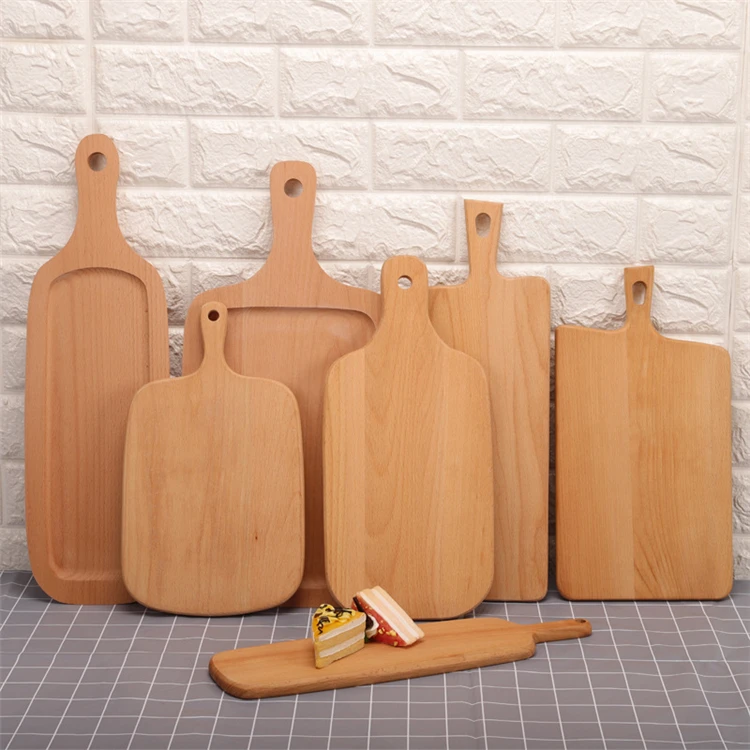 Wooden pizza tray solid wood pizza plate baby food plate beech pizza tray large amount of preferential support for customization