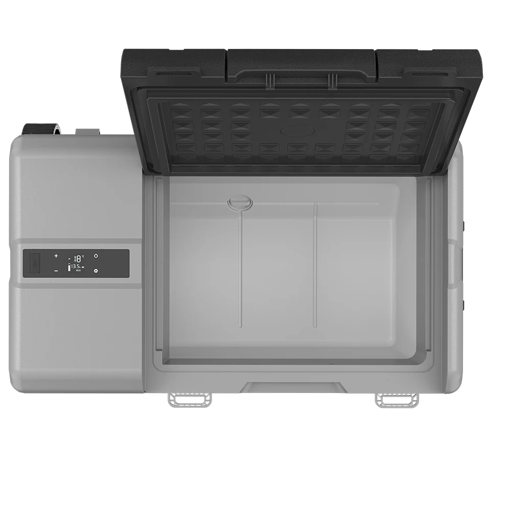 NX42 detachable battery solar powered DC compressor car refrigerator portable 12v camping fridges with wheels and handle