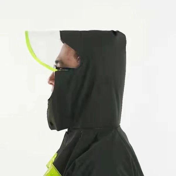 Waterproof Hooded Raincoat Double Cuffs contain 6 Air Vents Breathable Raincoat