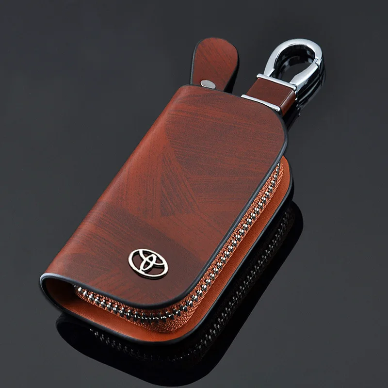 It is suitable for Volkswagen Toyota and other manufacturers to make special leather car key bag with leather bamboo leaf patte