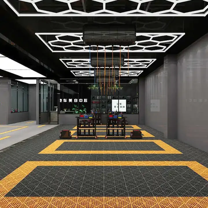 Hair Salon Store Interior Design Hexagonal Led Lights For Decoration Hair Salon Barber Light