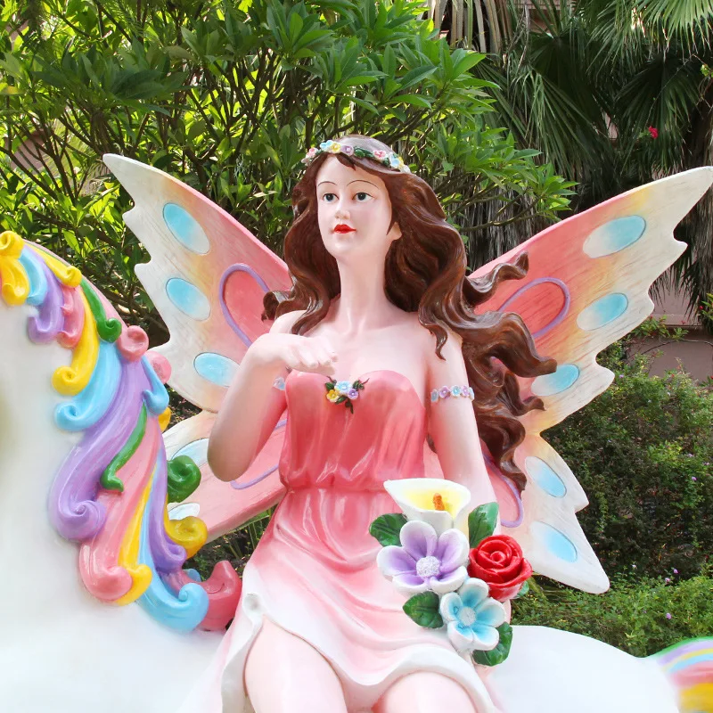 Карусель для катания лошади скульптура единорога/полимерная статуя единорога в натуральную величину/статуя из стекловолокна Сказочная