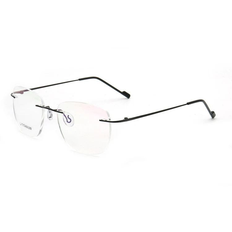 6044 new design high quality memory  titanium rimless eye wear anti blue light glasses optical frame